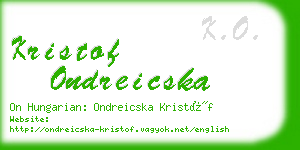 kristof ondreicska business card